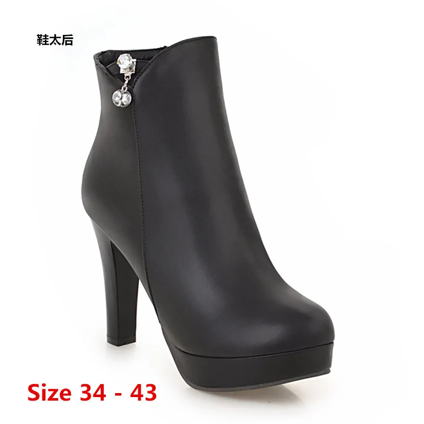 

Женские ботильоны на высоком каблуке, ботинки на платформе и высоком каблуке, большой размер 34-43, обувь для весны и осени