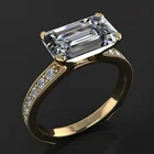 Обручальное кольцо с муассанитом, 18 К, с белым сапфиром