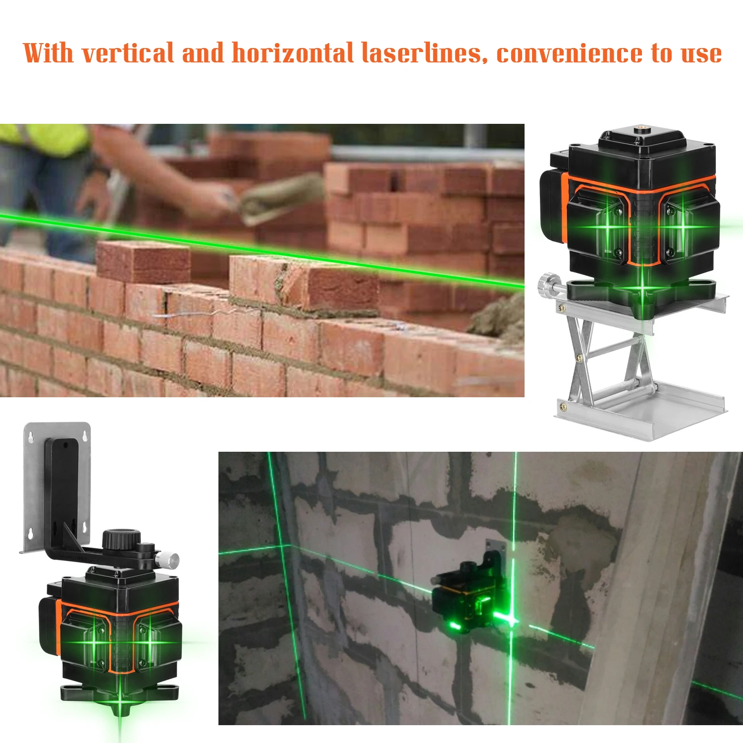 

Multifunctional Green Laser Level 12 Lines Device Vertical Horizontal 3D Laser Level Instrument with Battery Digital Display