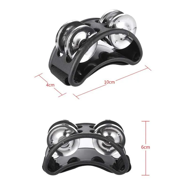 Черный эллиптический барабан Cajon Компаньон Jingle Тамбурин перкуссионные