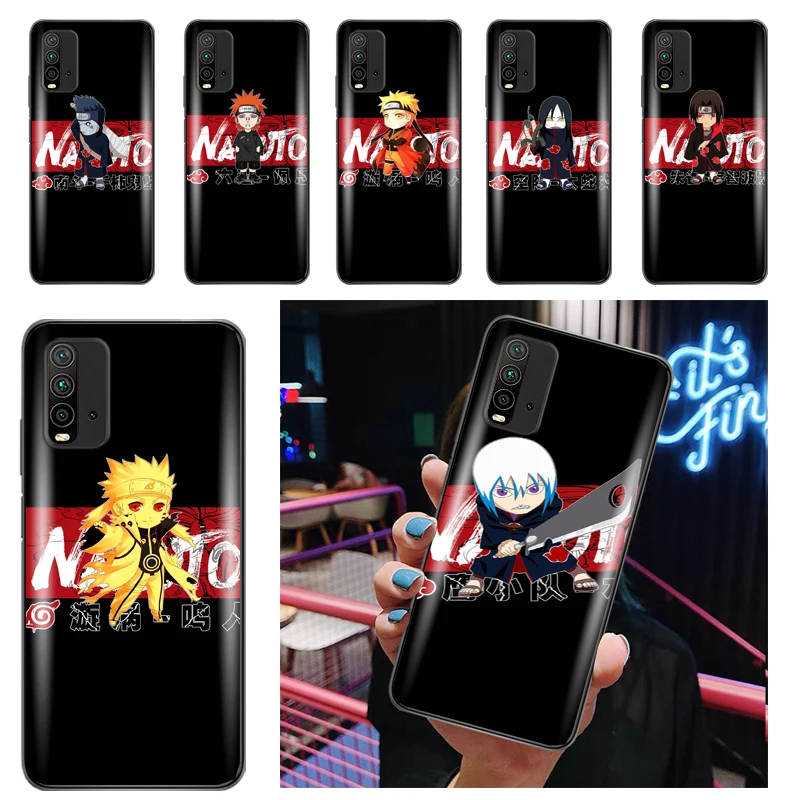 N-Naruto Sasuke Gaara Akatsuki Kakashi для Redmi Note 9 9T 9A 9C 9S Pro Max черный ТПУ мягкий чехол лучшая