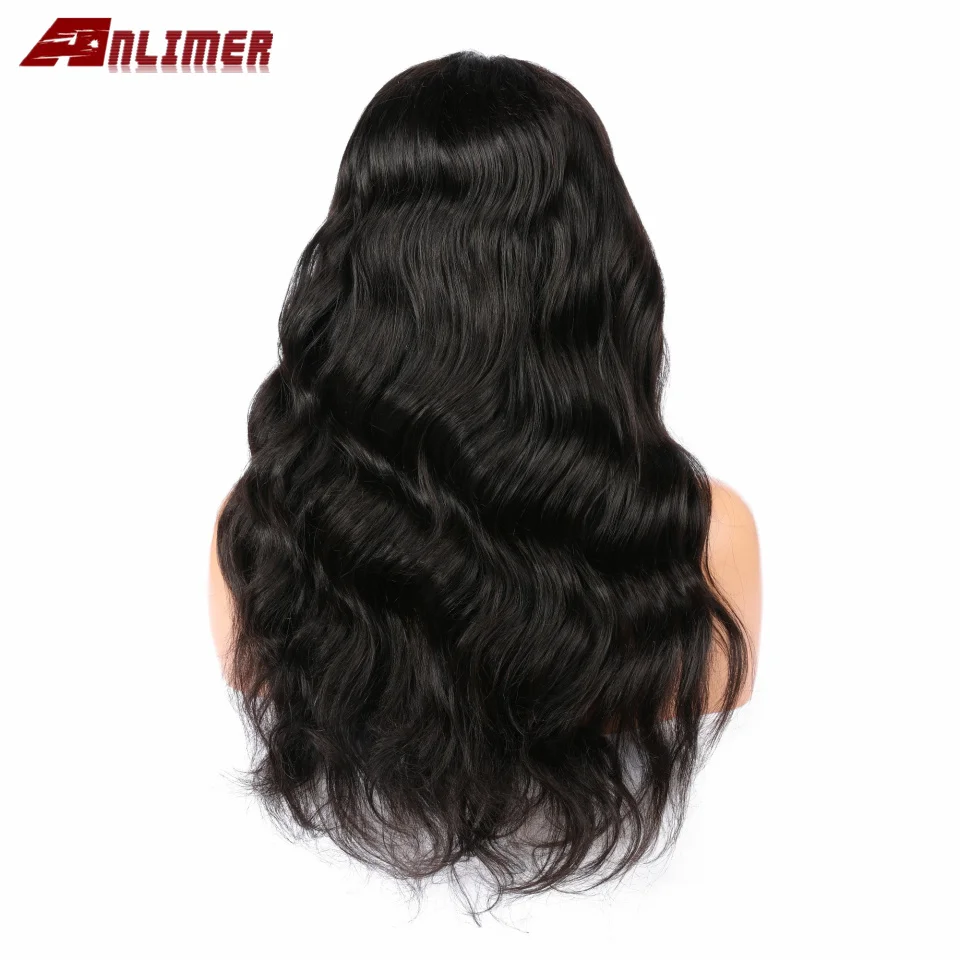 Anlimer бразильские волнистые кружевные передние человеческие волосы парики для