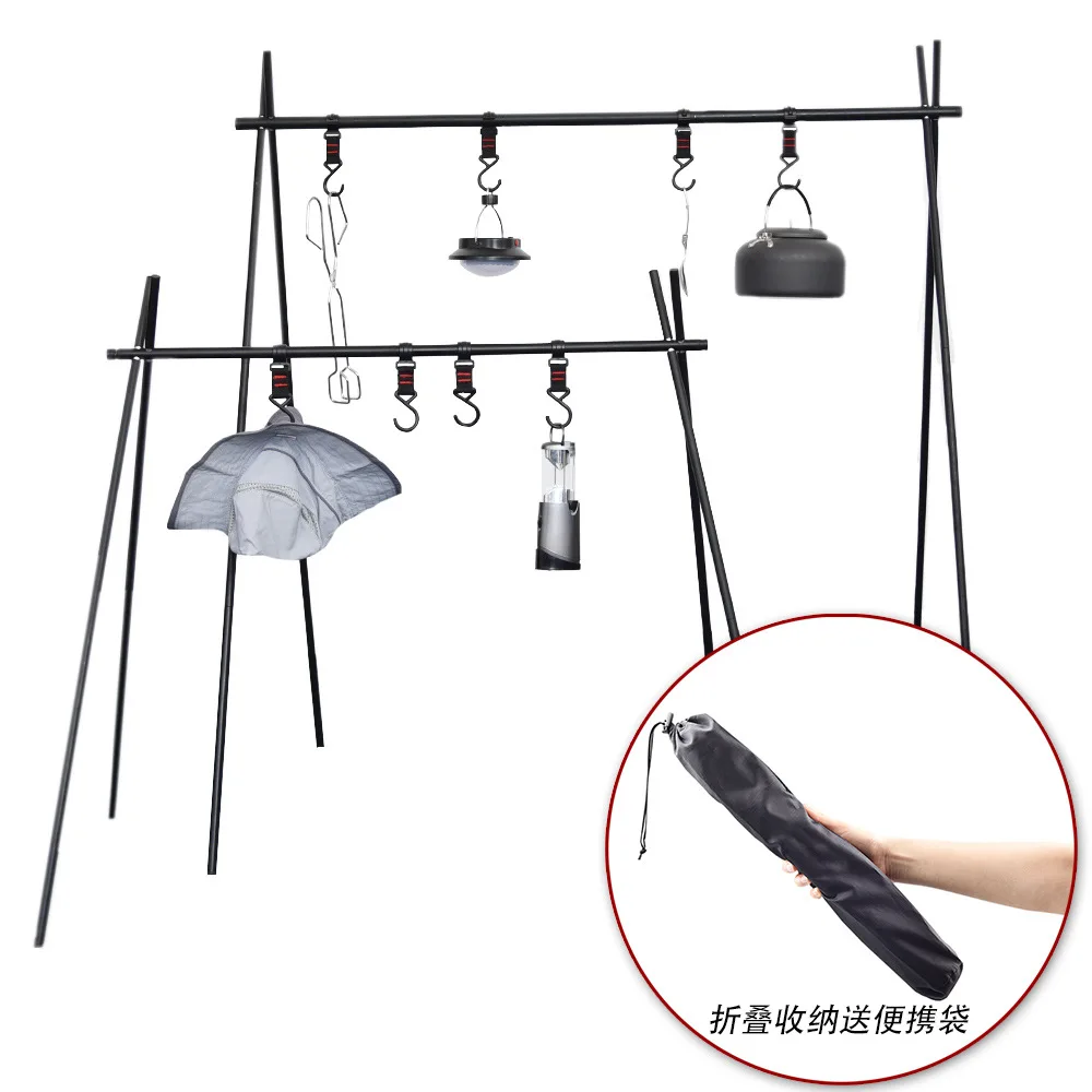 Outdoor Survival Camping Equipment Accessories Barbecue Travel Debris Clothes Rack Triangle Camping Picnic Fishing Women Shelf