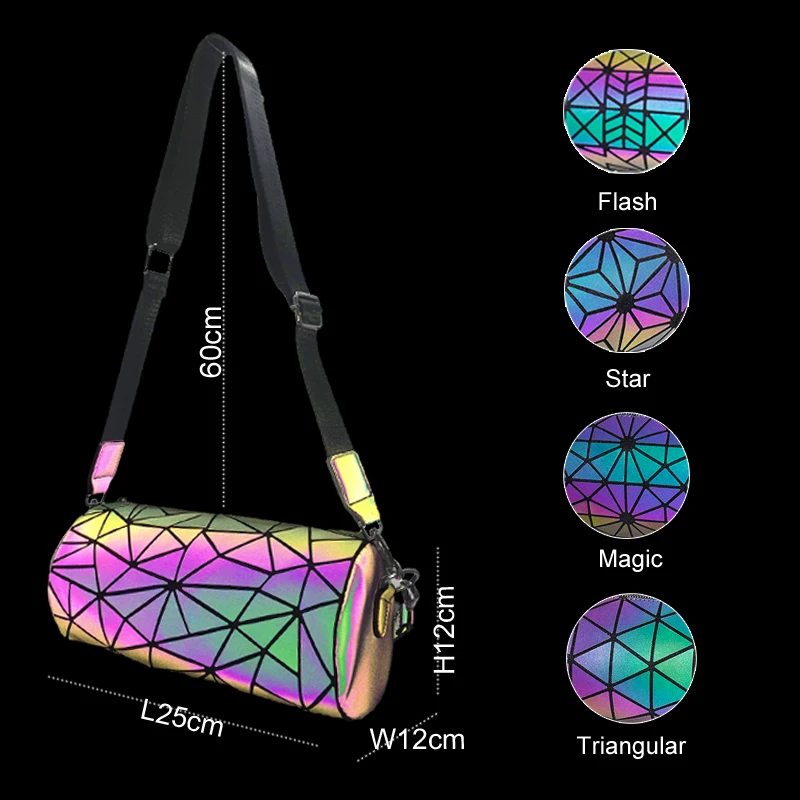 Женские сумки на плечо модные светящиеся голограммные геометрические женские