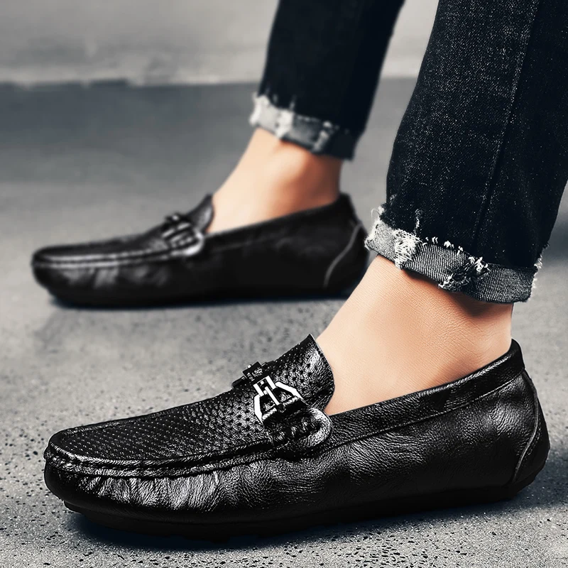 Летние модные мужские мокасины для вождения уличные лоферы мужская повседневная