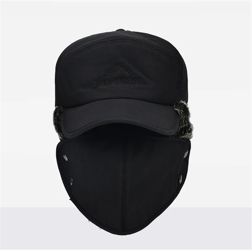 Мужская шапка охотник теплая зимняя бомбер с ушами женская уличная меховая