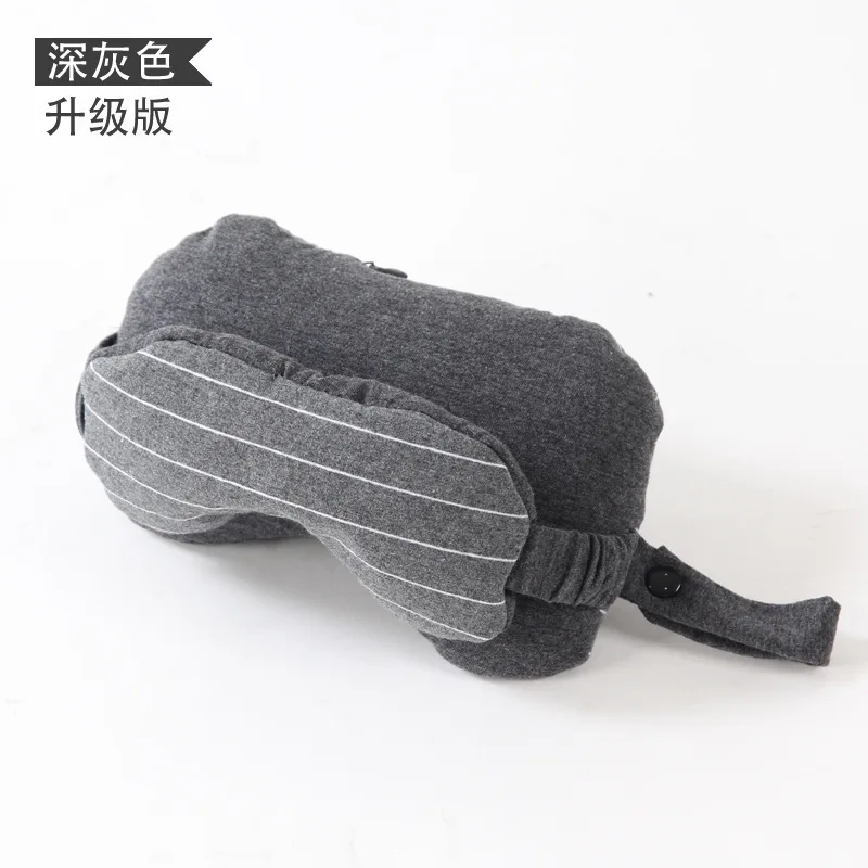 dark gray Набор дорожных масок и подушек, маска для глаз, подушка для шеи, u-образная подушка из пены для самолета, защита глаз AT128 - Цвет: dark gray
