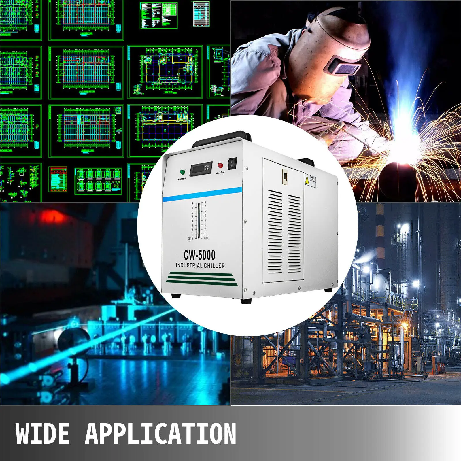 

CW-5000DG 6L Industrial Water Chiller Thermolysis Type 800W Water Cooling Water Chiller CO2 Laser Tube Cooler for CNC Engraving