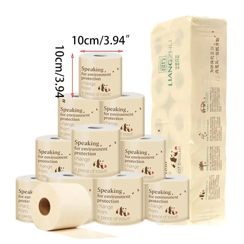 

10 Rolls Toilet Paper 3-Layers Thickened Household Bath Tissue Towels X7YB