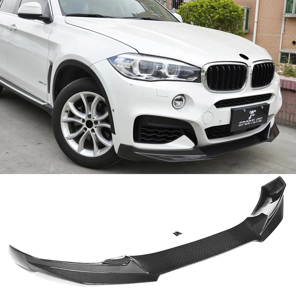 Передний бампер из углеродного волокна защитный спойлер для подбородка BMW X6 F16 M