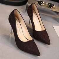 women pumps shoes high heels 10mm platform stiletto office lady pointed toe 2021 designe fashion wedding dress party heels