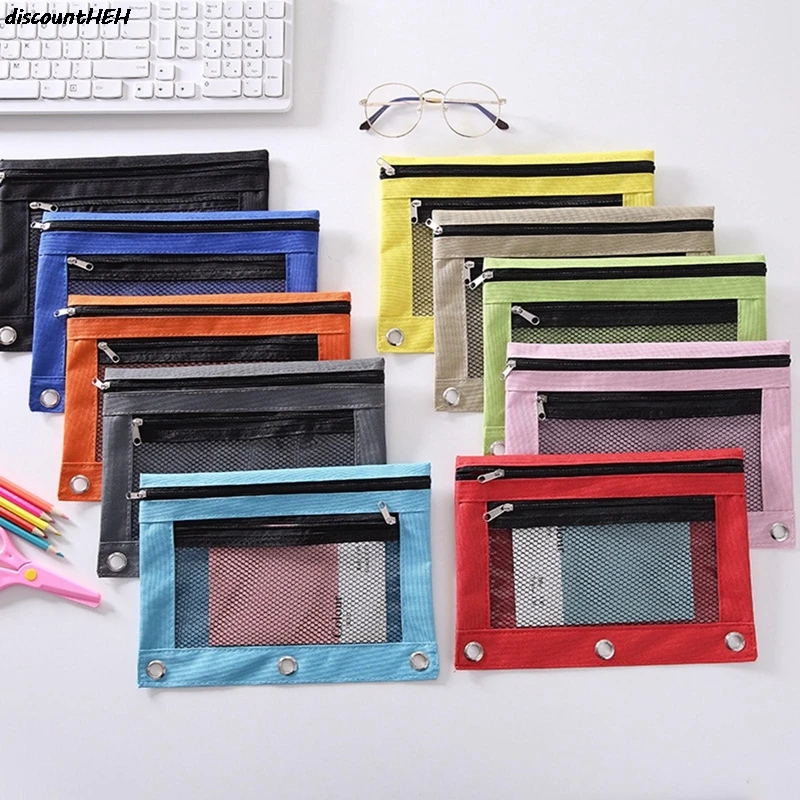 

Oxford Stationery Bag File Bag Double Zip Tri-Hole Pencil Bag Organizer School Office Supply For Student Teacher