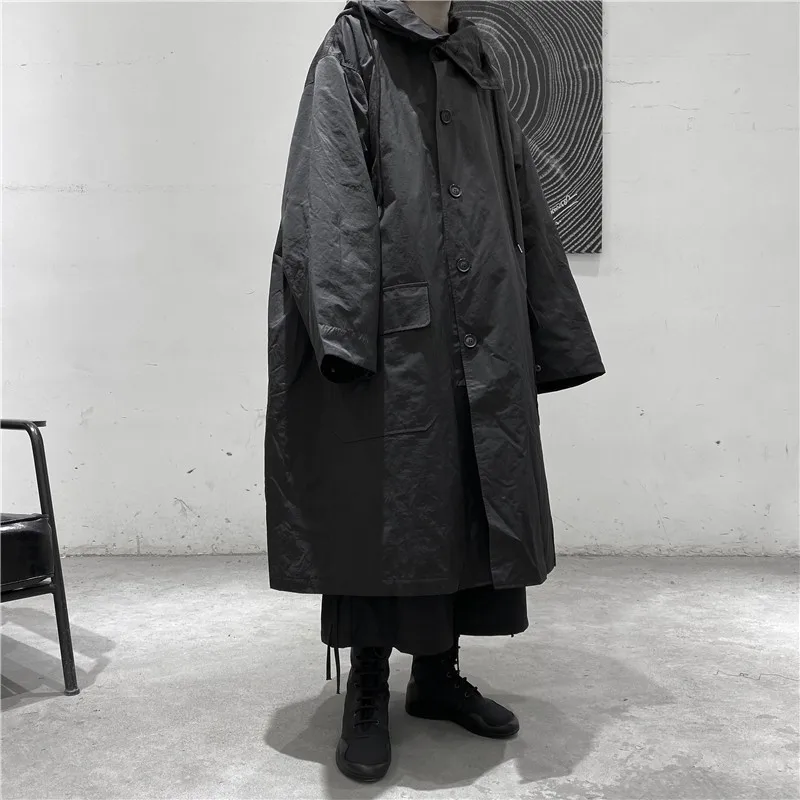 Men's Hooded Long Cotton-Padded Coat Winter New Harajuku Style Style Classic Simple Couples With Loose Large Size Coat