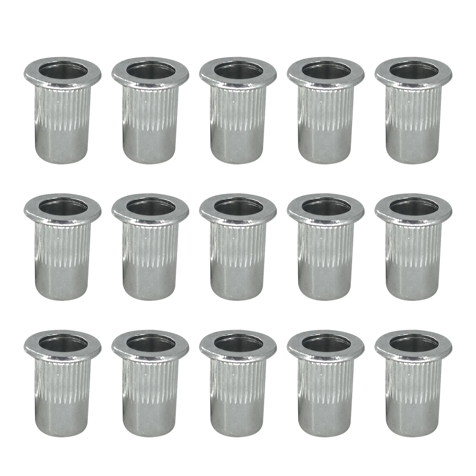 

15pcs M10 Multi Purpose Rivet Nut Stable Portable Home Stainless Steel Flat Head Furniture Threaded Insert Professional
