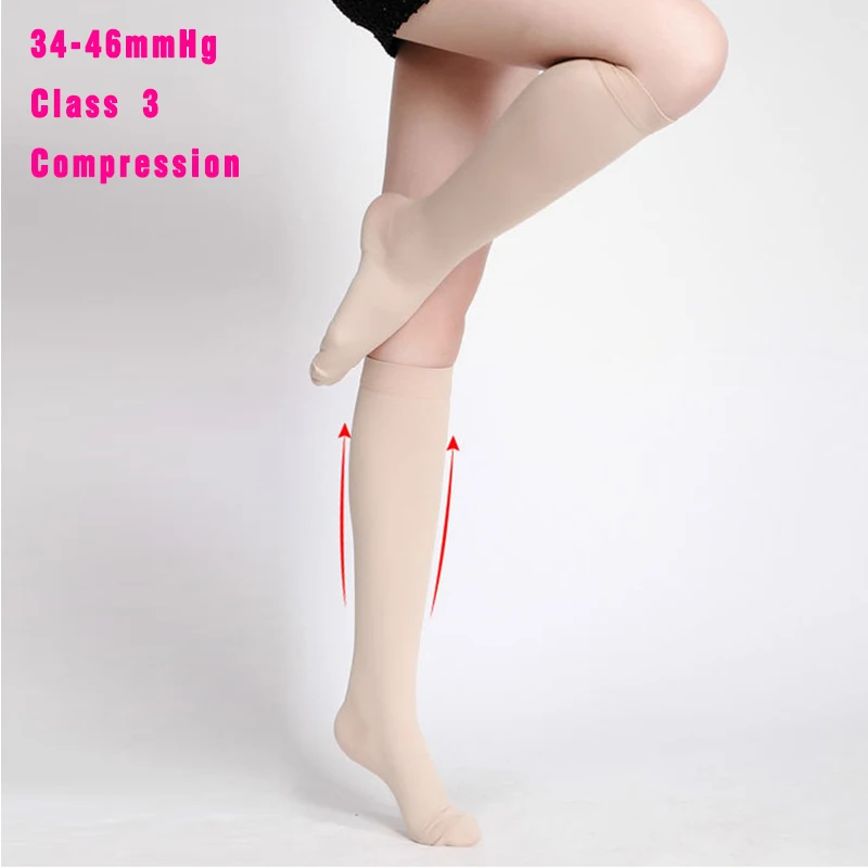 Медицинские компрессионные чулки IDEALSLIM 34-46 мм рт. Ст. женские носки до колена от