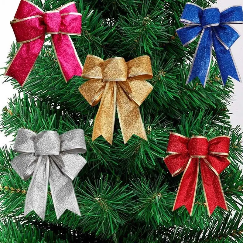 

Big Bow Christmas Tree Decoration New Year Red Gold Gift Box Beautiful Bow Home Holiday Party Decoration Ornaments 25*20cm