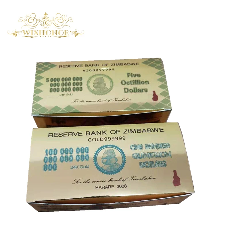 100 шт./кор. банкноты в Zimbabwe вийском стиле сто долларов золотые Поддельные Банкноты