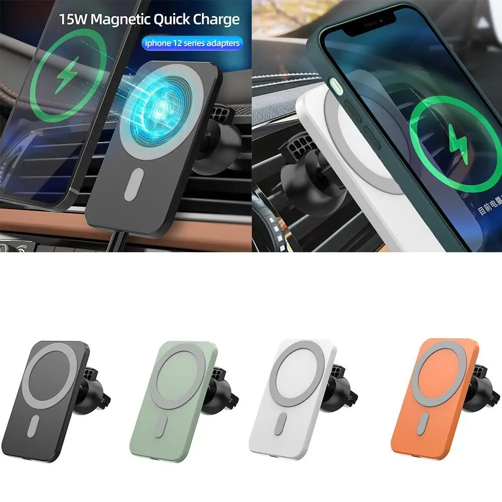 Для iphone 12 12 Pro Max 12 Mini Быстрая зарядка 15 Вт беспроводное автомобильное зарядное устройство с креплением на створки вентиляции Магнитный адсо...