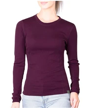 Fakuntn merino lã roupa interior térmica feminina topo tripulação pescoço camada base roupa interior feminina 245g camiseta anti odor quente (1)