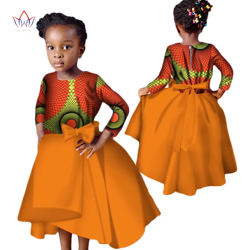

Africa Children Clothing Dashiki 2019 New Fashion Cute Girls Dresses Bazin Riche Sweet African traditional clothing WYT110