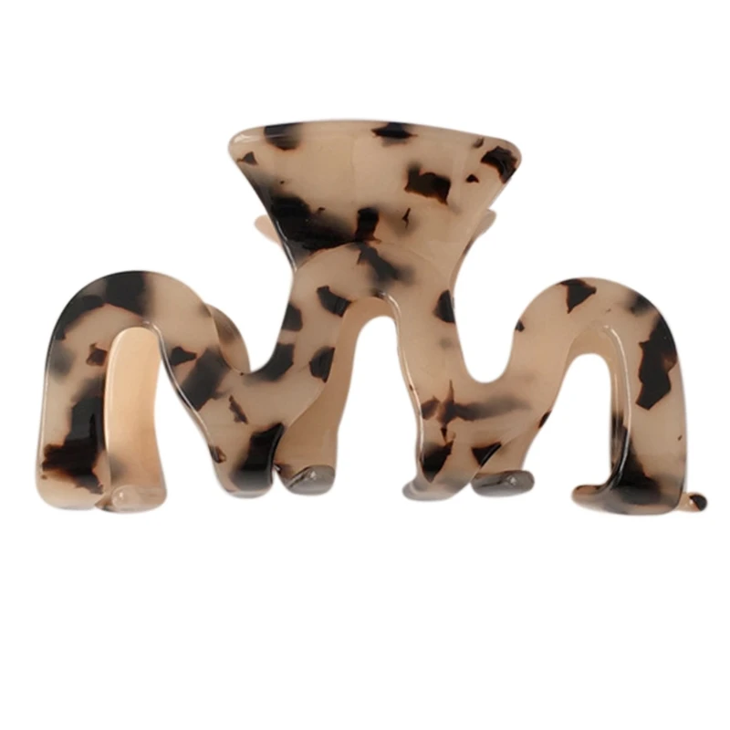 

Hollow Out Cellulose Acetate Hair Claw Clip Irregular Wavy Shaped Tortoise Shell Geometric Jaw Clamp French Barrette