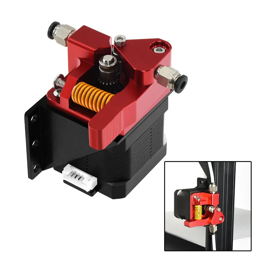 

Aluminum Upgrade Dual Gear Mk8 Extruder for Extruder Ender 3 CR10 CR-10S PRO RepRap 1.75mm 3D Parts Drive Feed double pulley