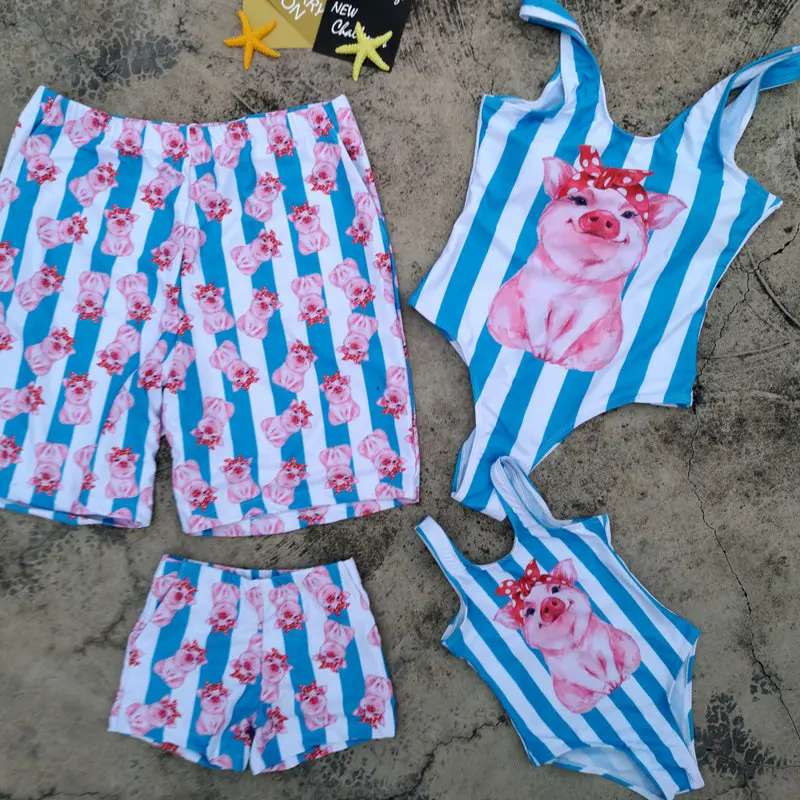 Семейный купальник для мамы и дочери папа отца сына лето 2019 бикини подходящий