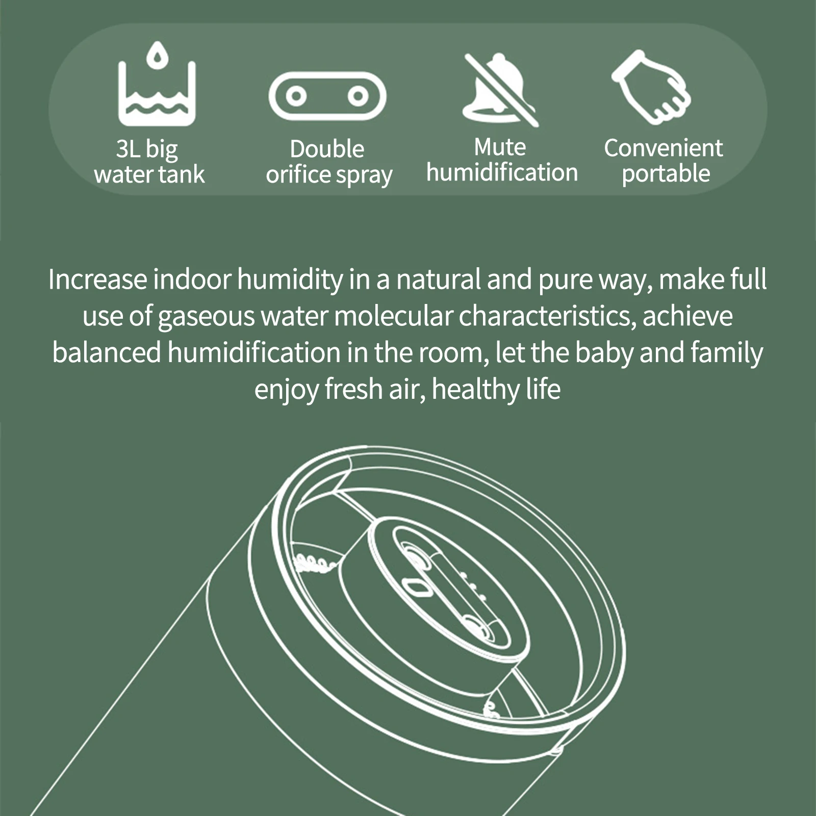 

Mist Sprayer Smart Air Humidifier Electric Cool Mist Aroma Diffuser With For Office Car Umidificador Mist Maker Fogger