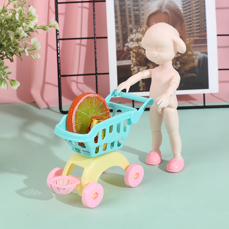 Креативный кукольный домик мини ручная тележка симуляция маленький супермаркет