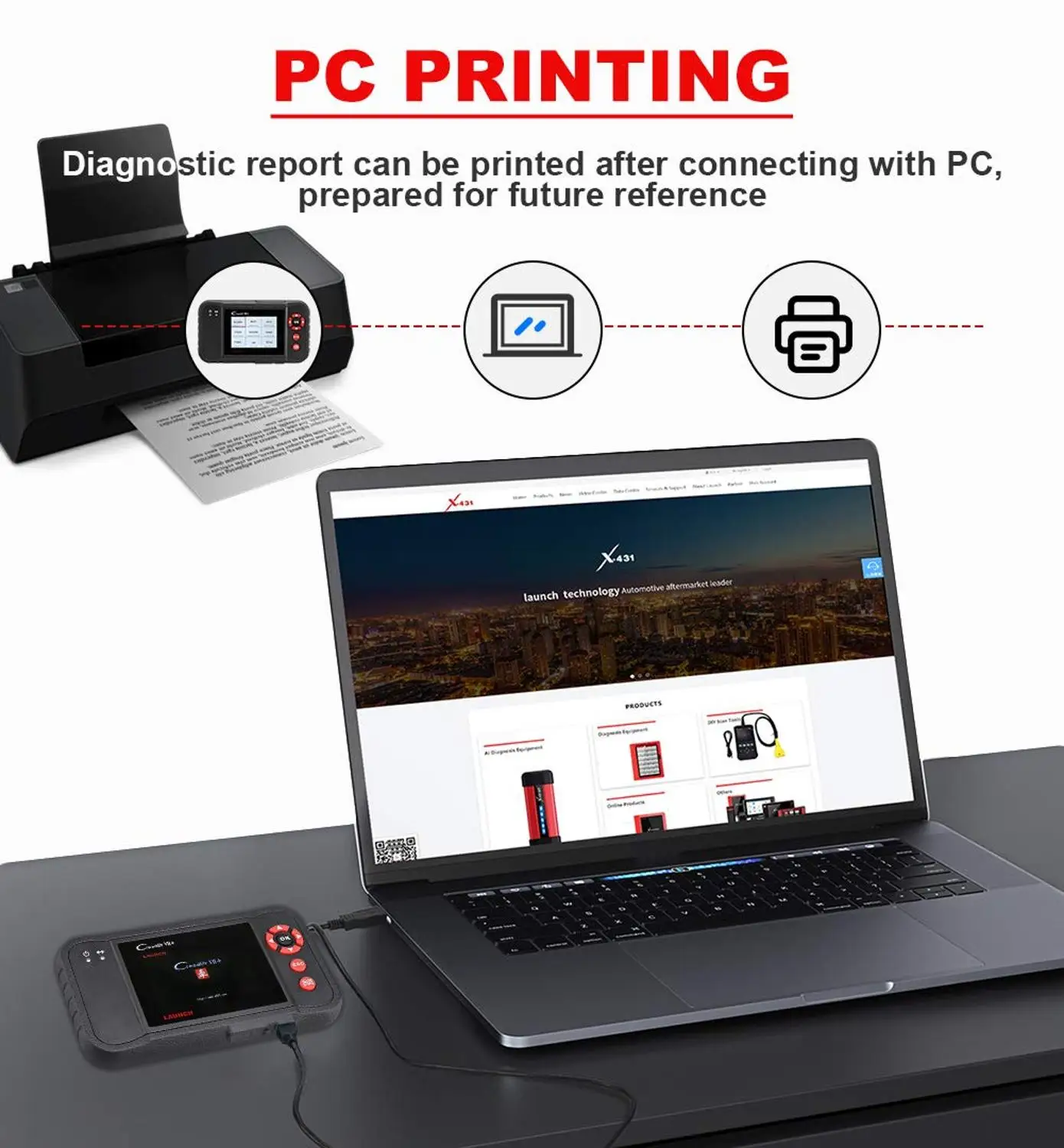 Launch X431 Creader VII + OBD2 автомобильный сканер считыватель кодов двигатель на ABS SRS Airbag