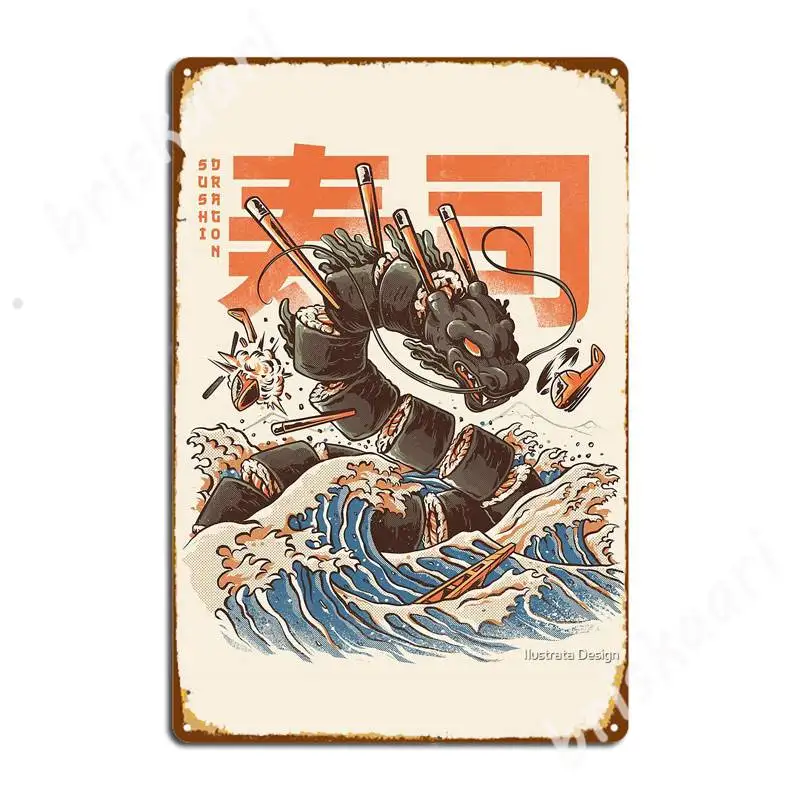 

Большие суши, дракон, металлические знаки, Настенная пещера, клубный бар, таблички, дизайн, оловянные знаки, плакаты