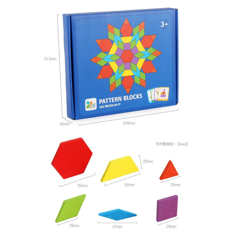 

155pcs Wooden Jigsaw Puzzle Board Set Colorful Baby Montessori Educational Toys for Children Learning Developing Game Toys Gift