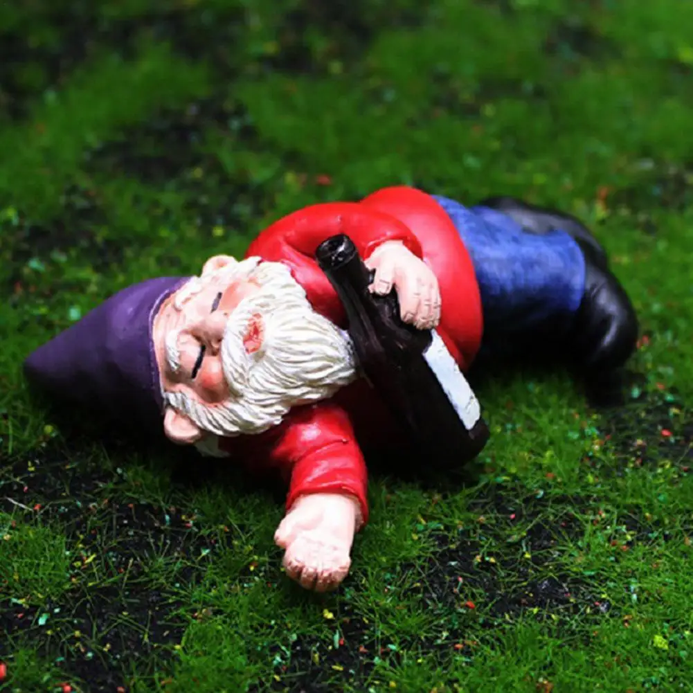 

Fairy Garden Drunk Gnomes Miniature Ornaments Set Garden Decoration Statue Gnome Decoration Villa Home Figurines Decoartion