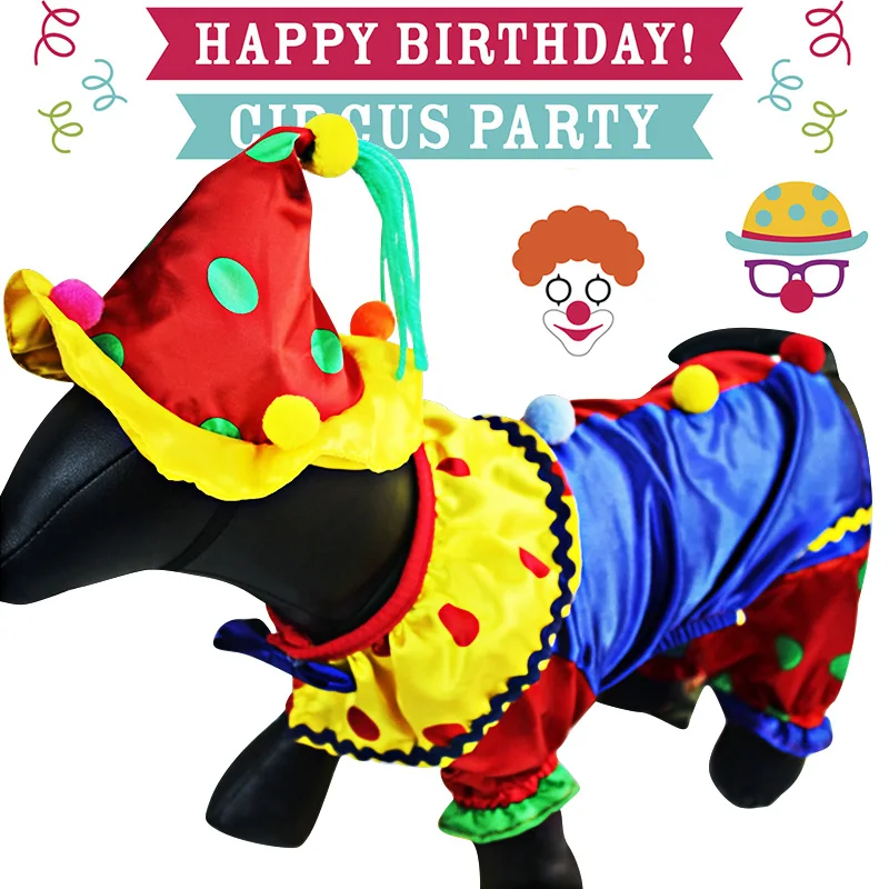

Clown Pet Clothes Cosplay Ghost Dress Dogs Cat Halloween Suit Dog Costume Christmas Cat Puppy Clothing For Small Medium Dog 30