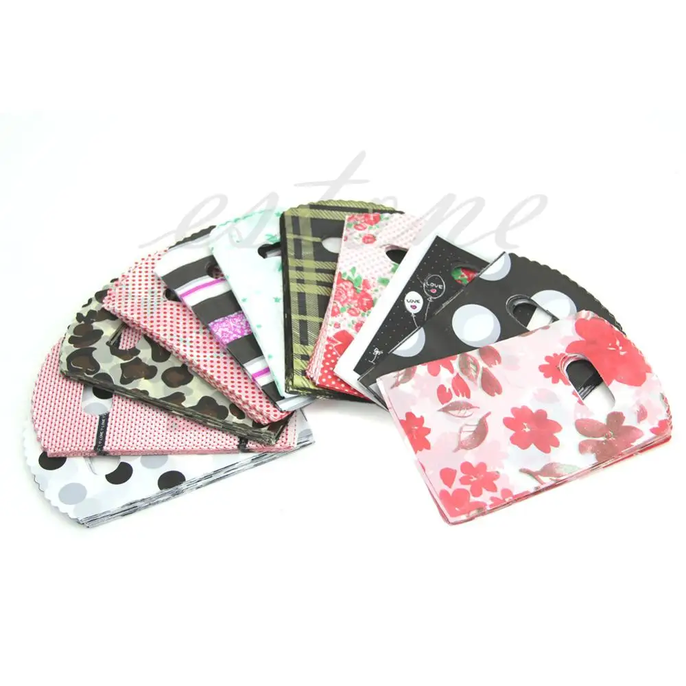 50 шт. красивые пластиковые маленькие подарочные пакеты для ювелирных изделий 15 Х9