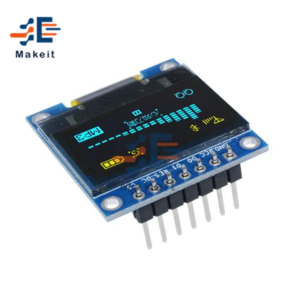 Светодиодный модуль O 0 96 дюйма 7-контактный 128X64 IIC I2C Communicate SPI серийный Белый Синий