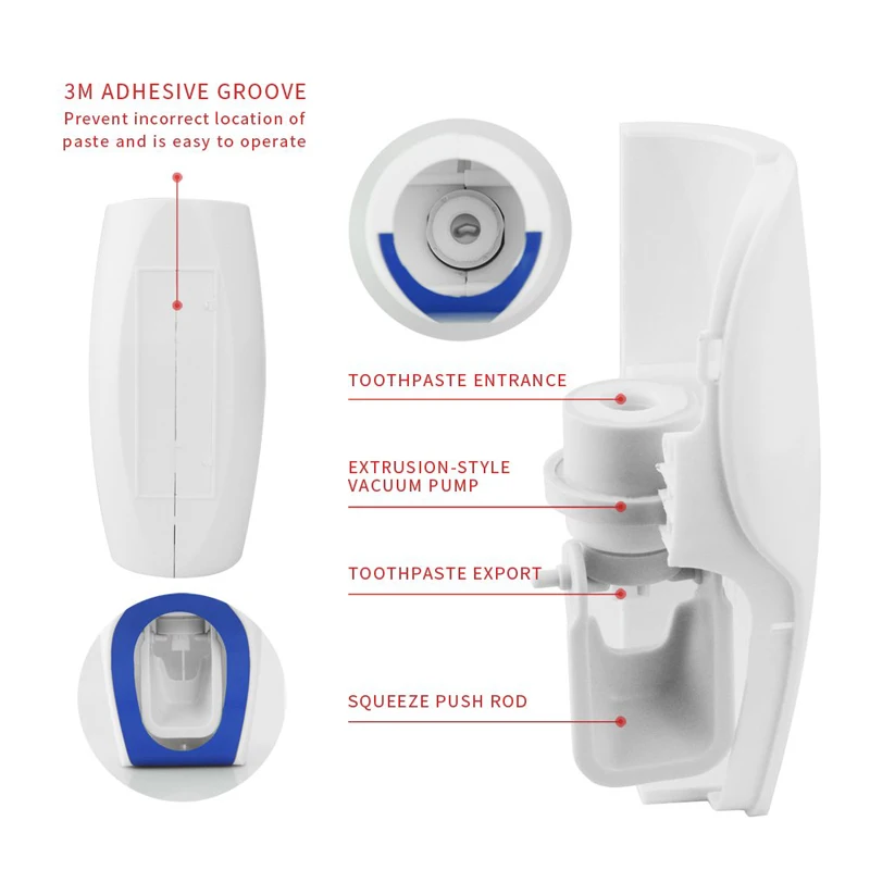 Набор аксессуаров для ванной комнаты автоматический дозатор зубной пасты