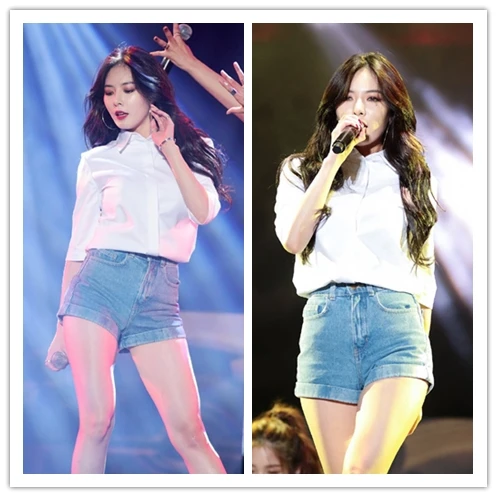 

Женская офисная блузка с отложным воротником kpop 4Minute Kim Hyun A