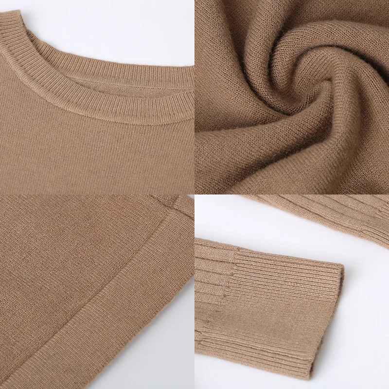 XIKOI Autumn Winter Solid Knitted Sweater Dresses Women Cute Deer Print Loose O-neck Pullover Female Vestidos Feminino | Женская одежда