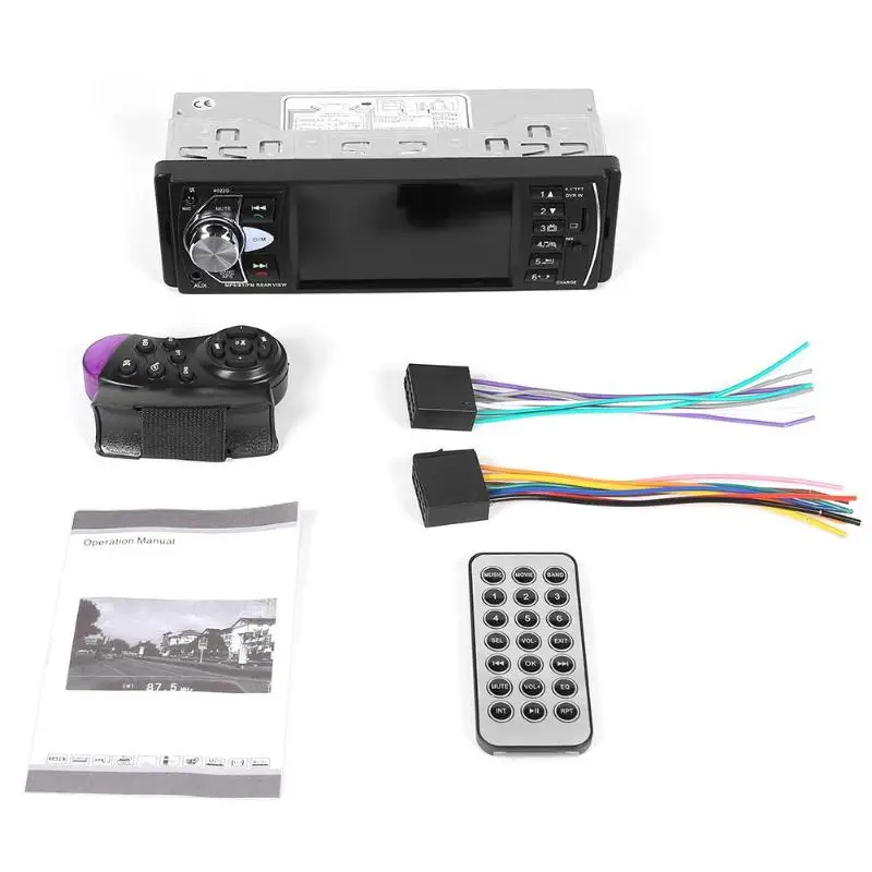4022D Car Stereo Radio Player 1 Din Autoradio Bluetooth 4.1" Auto Radio Support Rear View Camera Steering wheel control - Цвет: without camera