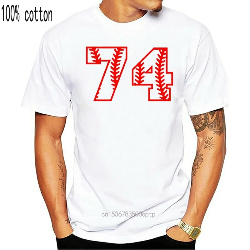 

Customize tee shirt O Neck baseball number 74 Kawaii Crazy Funny Spring Autumn Vintage HipHop men's t shirt