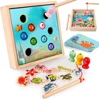 Развивающие деревянные игрушки Монтессори, магнитные игры, рыболовная игрушка, детская 3D Рыба, Детские уличные забавные игрушки для детей, подарки