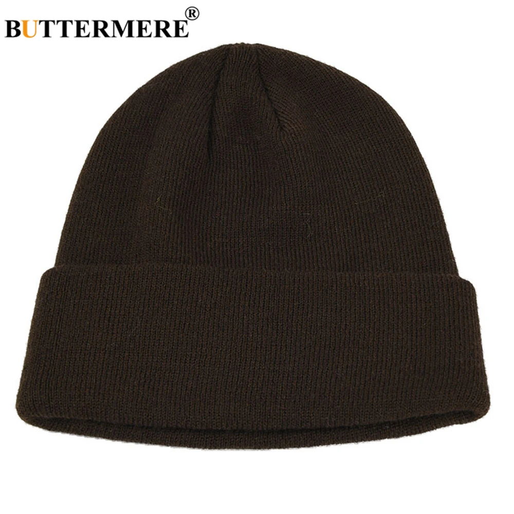 BUTTERMERE Skullies Beanies зимняя шапка для мужчин и женщин корейская мода теплая однотонная оранжевая желтая красная синяя черная Повседневная вязаная шапка