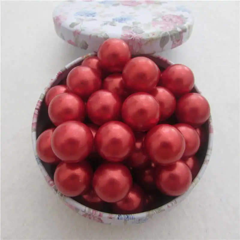 16mm about 24piece Красный без отверстий круглый искусственный пластиковый жемчуг бусины для ювелирные аксессуары в виде бусин и ювелирных изделий Аксессуары - Цвет: 16mm about 24piece