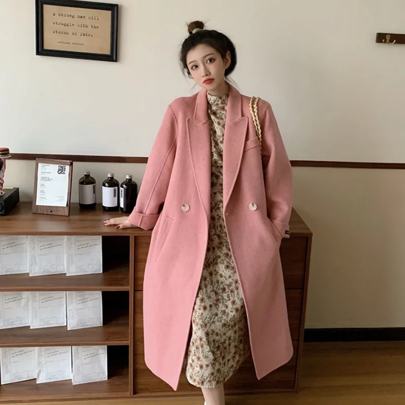 

Новинка Осень-зима 2021 темпераментная верхняя одежда женская модная свободная шерстяная одежда для женщин Повседневное винтажное женское С...