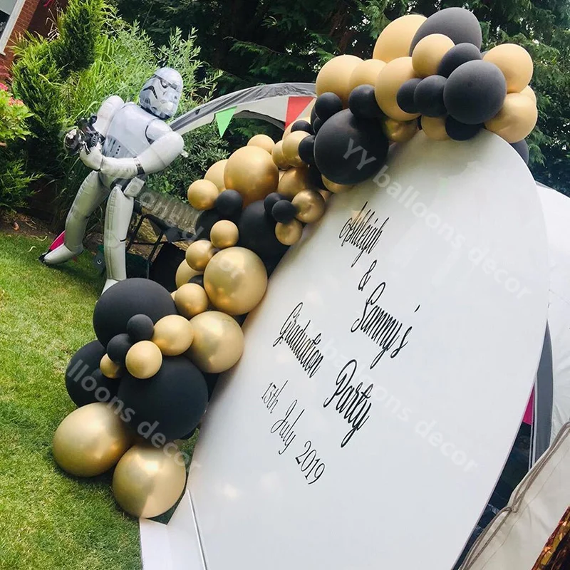 82 шт. детский душ Арка 1 комплект Хром золотой латексный черный свадебный