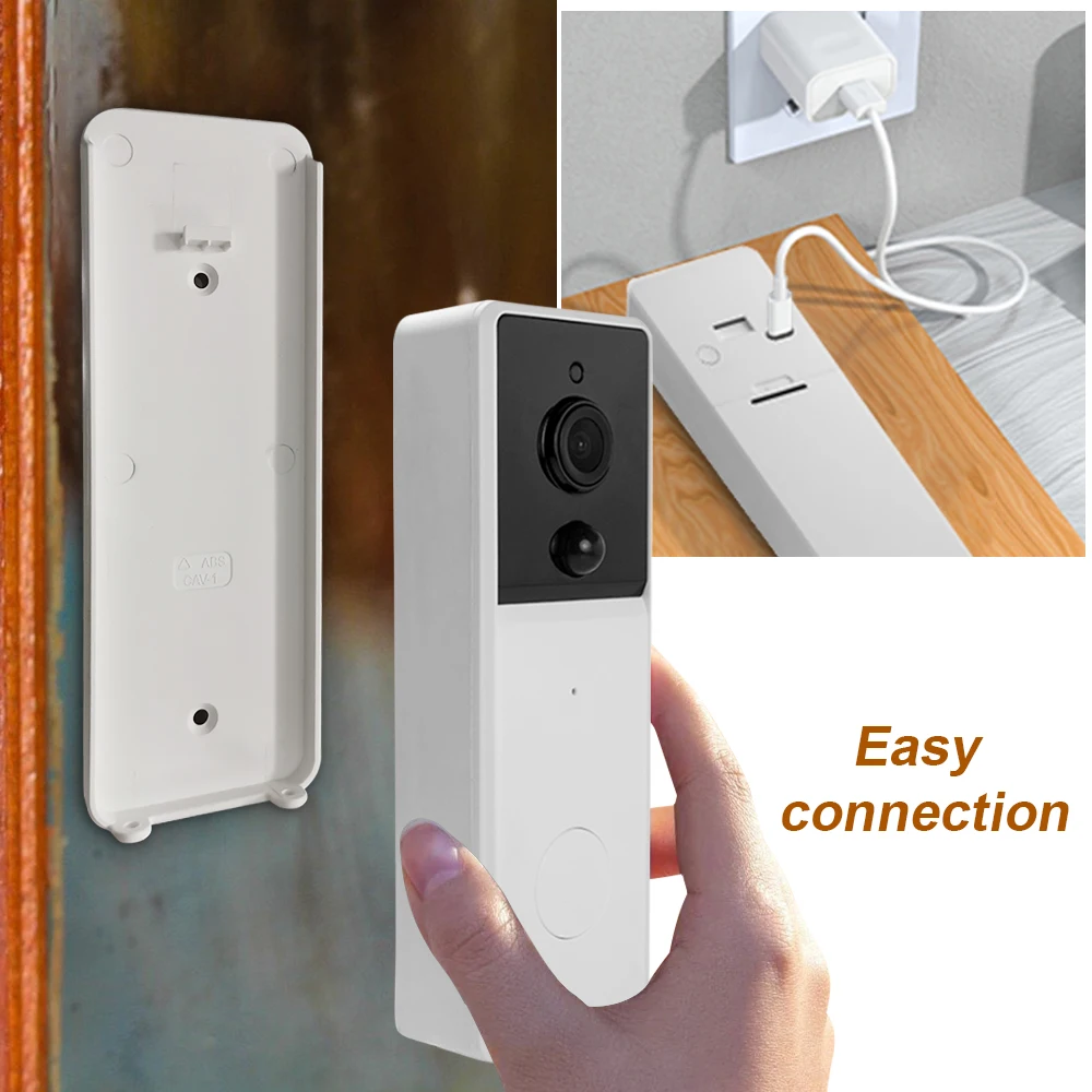 Дверной звонок с Wi-Fi и камерой HD 1080P видеодомофон для умного дома беспроводная