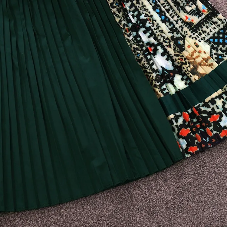 Женское трикотажное Плиссированное шифоновое платье в стиле пэчворк с длинным