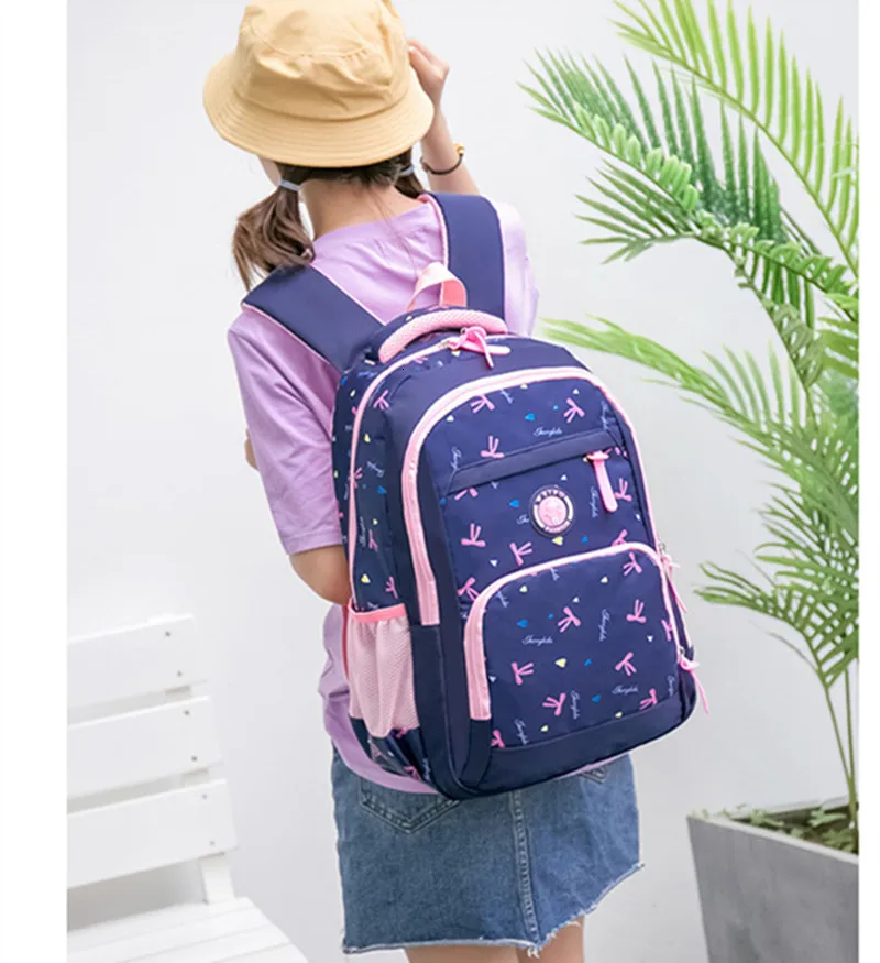 Платье принцессы для девочек школьные сумки темно-синие большой вместительности