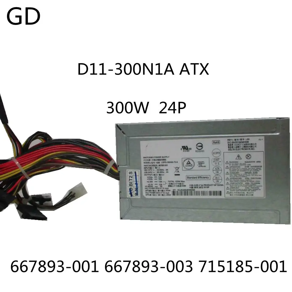 GD оригинал для HP 300W D11-300N1A 24Pin ATX источник питания 667893-001 667893-003 715185-001 полностью